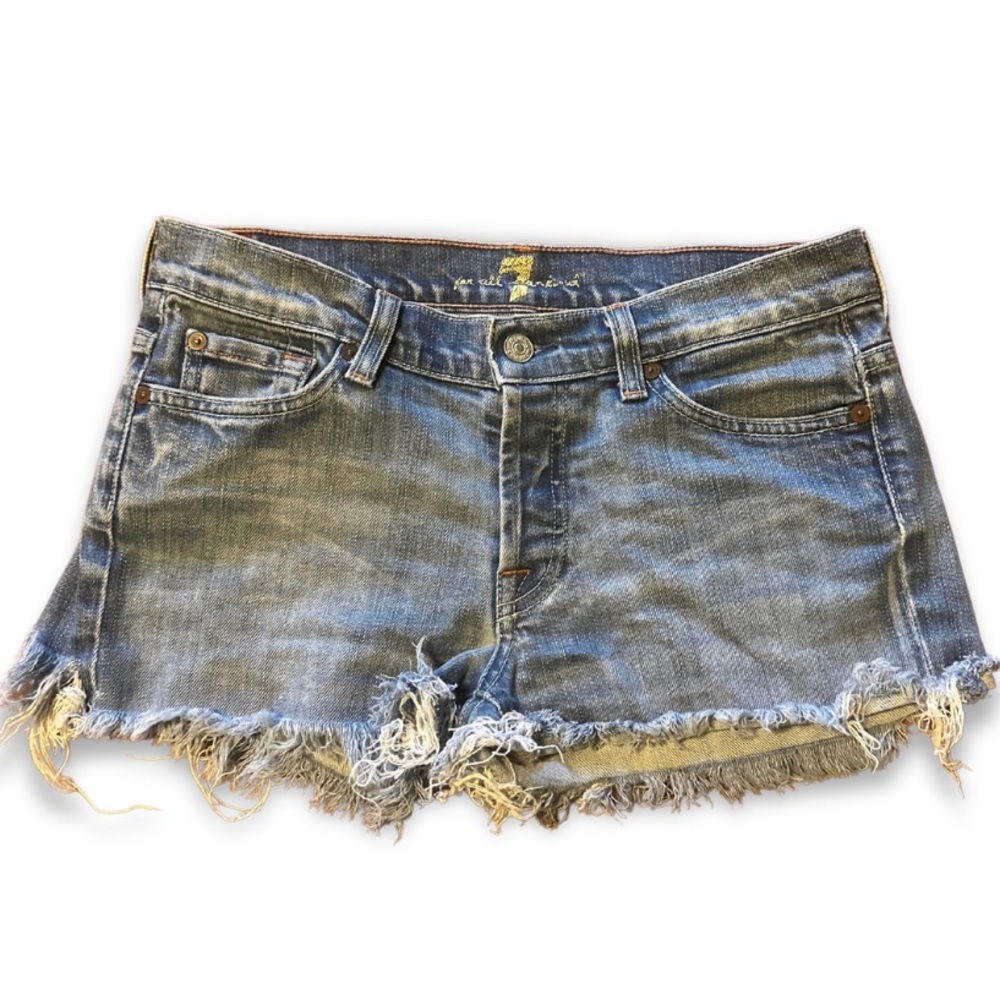 7 for all mankind Women's Distressed Denim Shorts